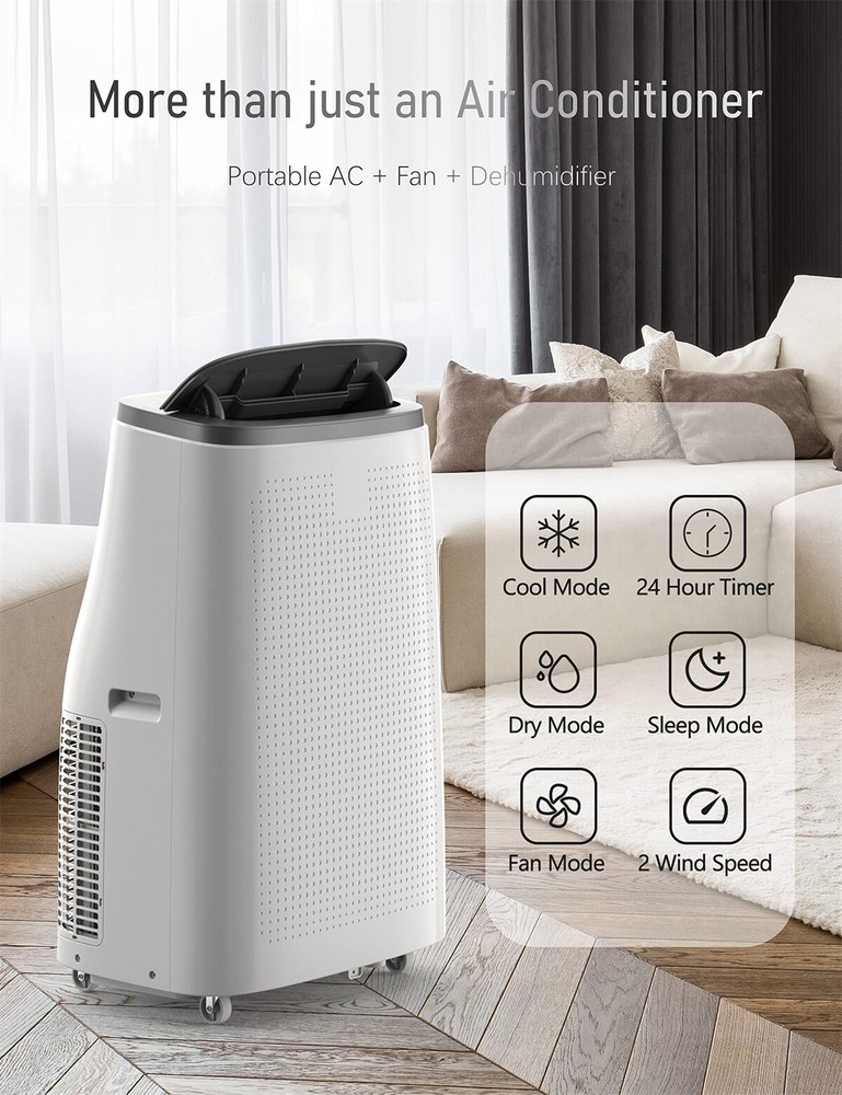 ✅Portable Air Conditioners 14000 BTU 24H Timer Remote Control Sleep Mode AC Unit