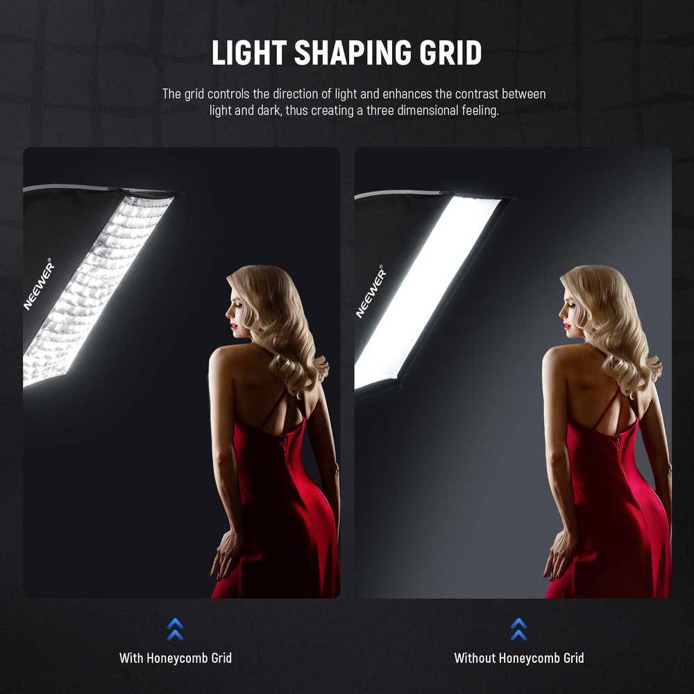 NEEWER 24''x35'' Quick Setup Foldable Rectangular Strip Softbox Bowens Mount