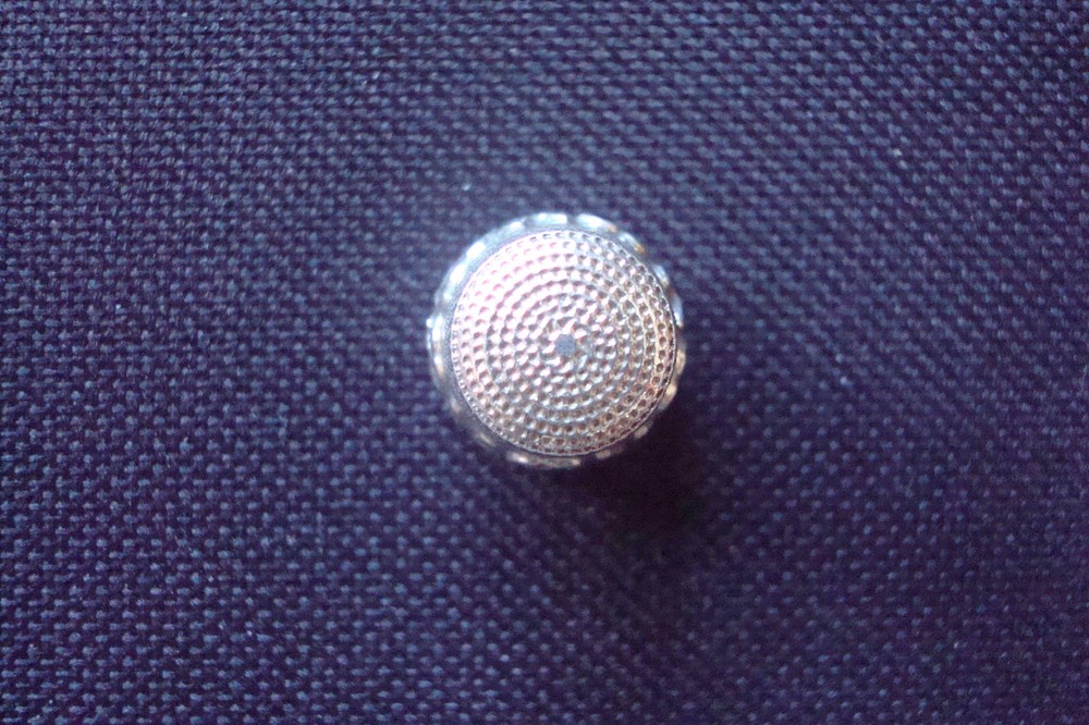 Sterling Silver Engraved Thimble, hallmarked, flowers