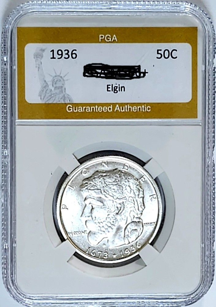 1936 Elgin Commemorative Silver Half Dollar Gem BU +++ All White