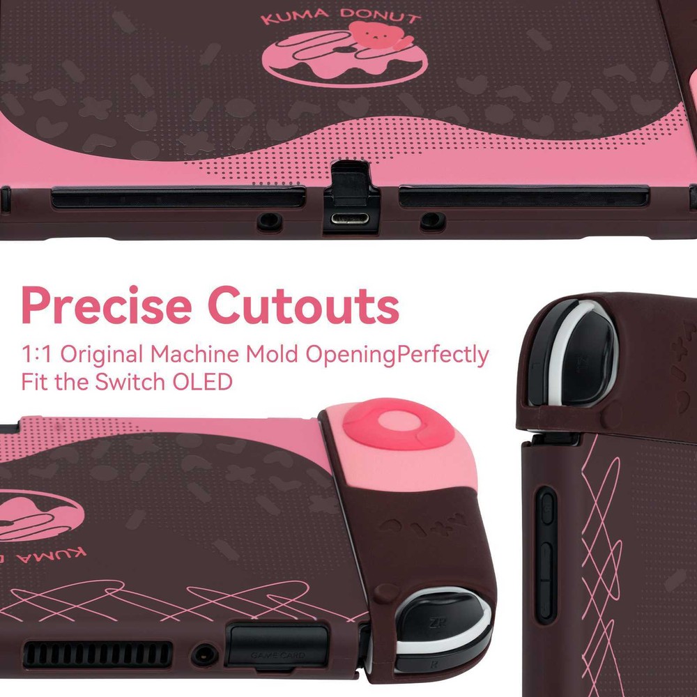 GeekShare Protective Case for Nintendo Switch/Switch OLED and JoyCon Cover Donut