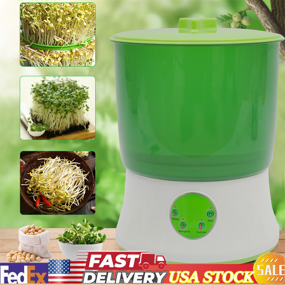 2-Layer Bean Sprouts Machine Auto Electronical Bean Seed Sprout Maker 110V 20W