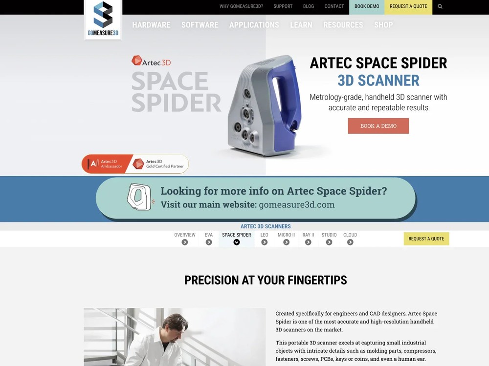 Artec Space Spider 3D Scanner (Demo Unit)