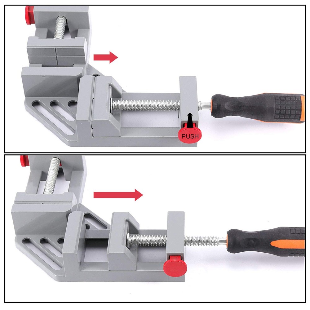 2 PCS Right Angle Clamp, 90 Degree Double Handle Corner Clamps with Adjustabl...
