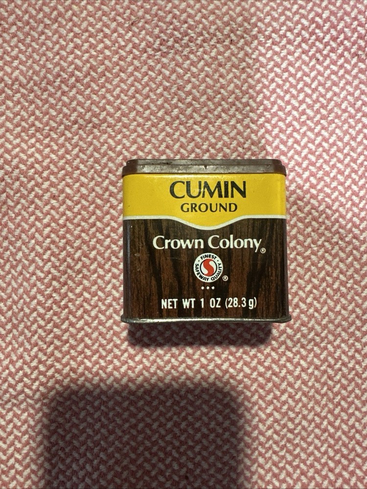 Cumin Ground Crown Colony Vintage Tin Can 1 oz