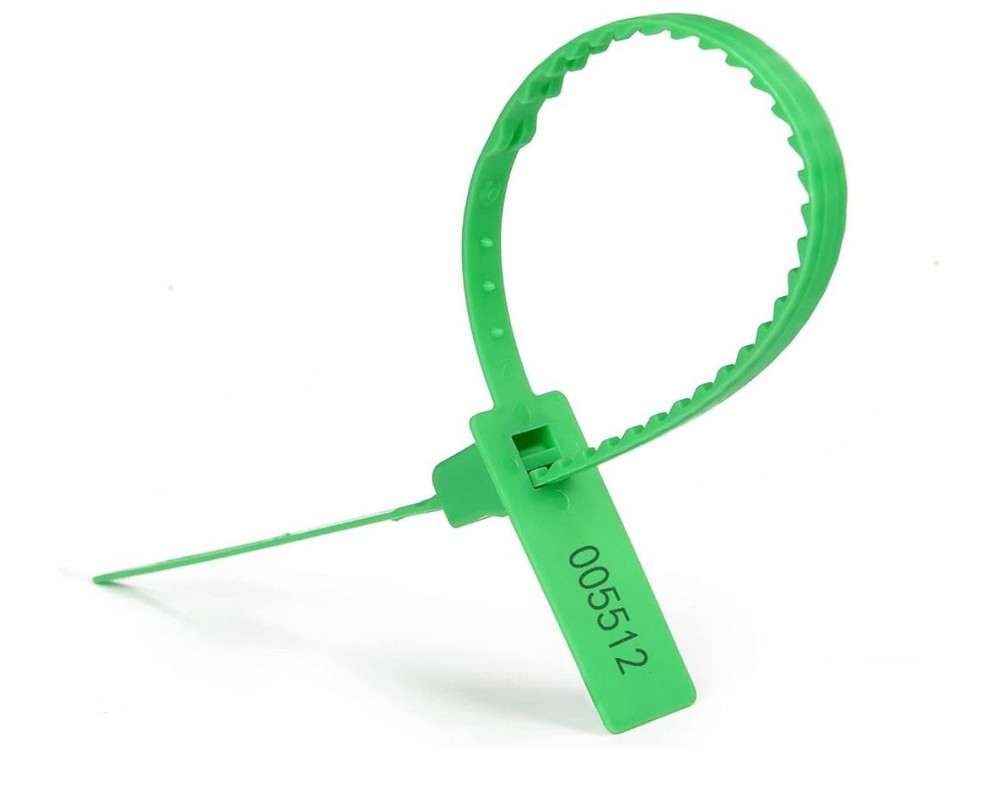1000 Pcs Green Plastic Security Tamper Seals Self Locking Numbered Pull Tight