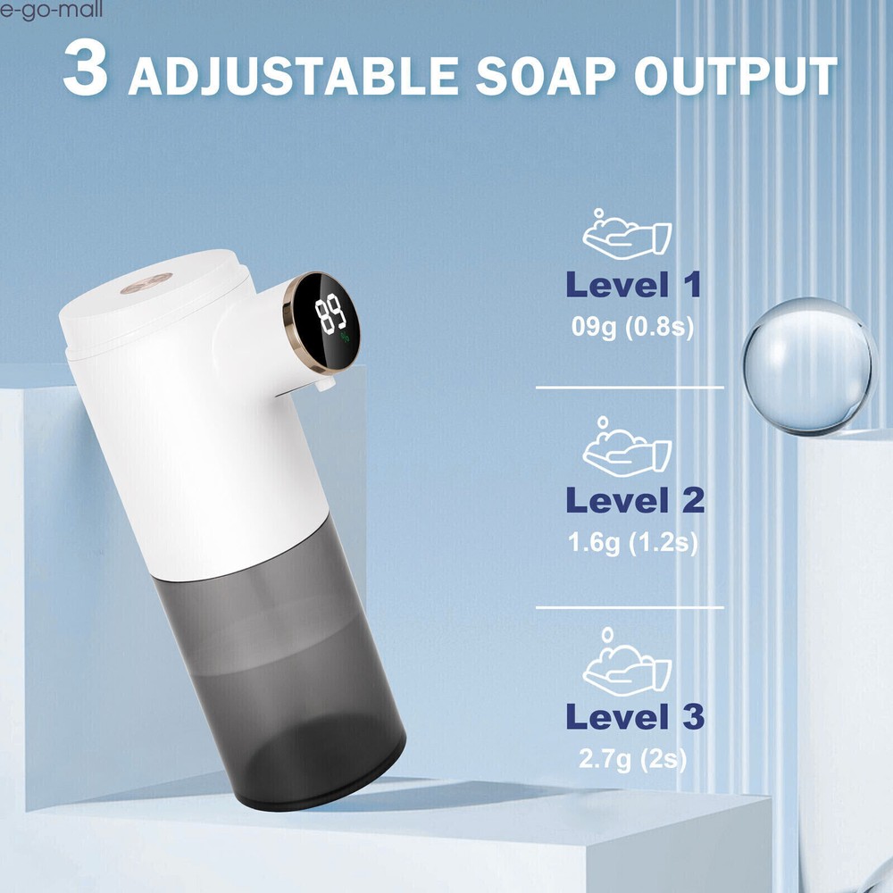 Auto Touchless Liquid /Foam Soap Dispenser w/3 Gear Volume Setting Smart Sensor