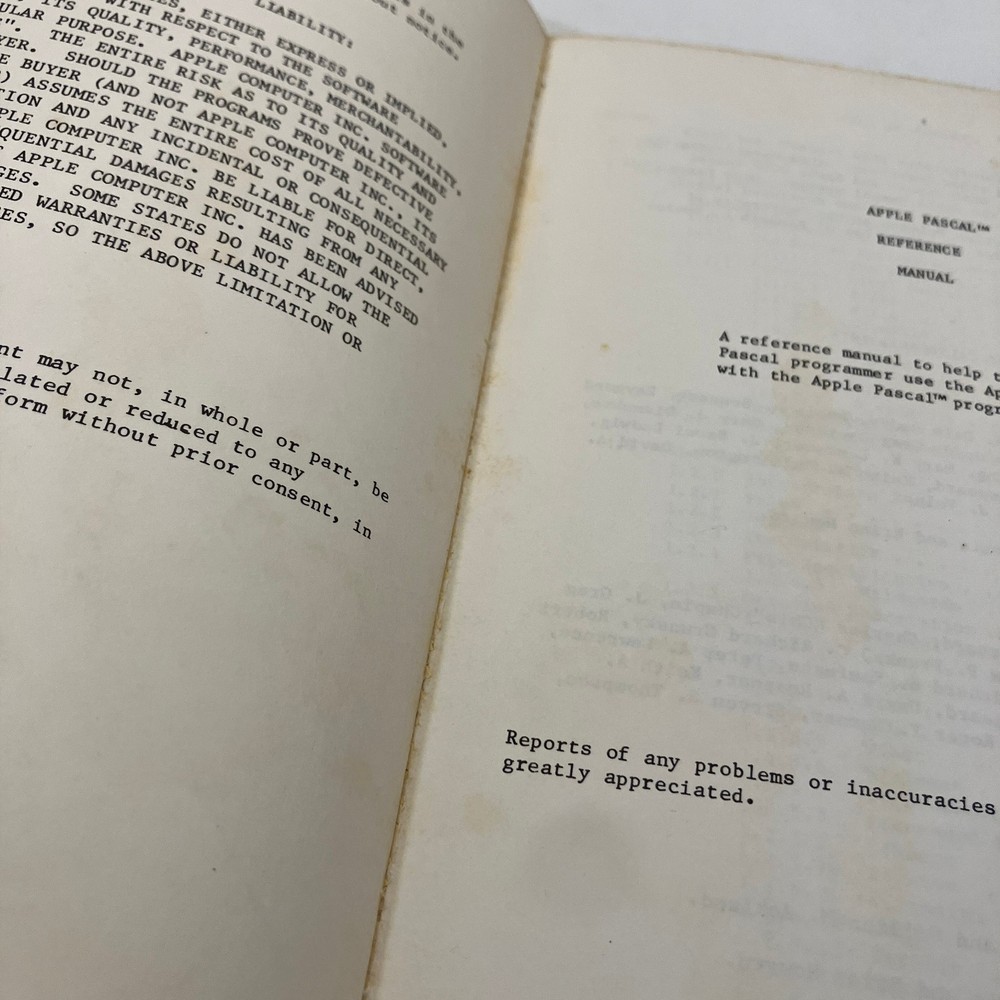 2 Vintage Apple Computer Manuals Lot Software Directory Pascal Reference TPB