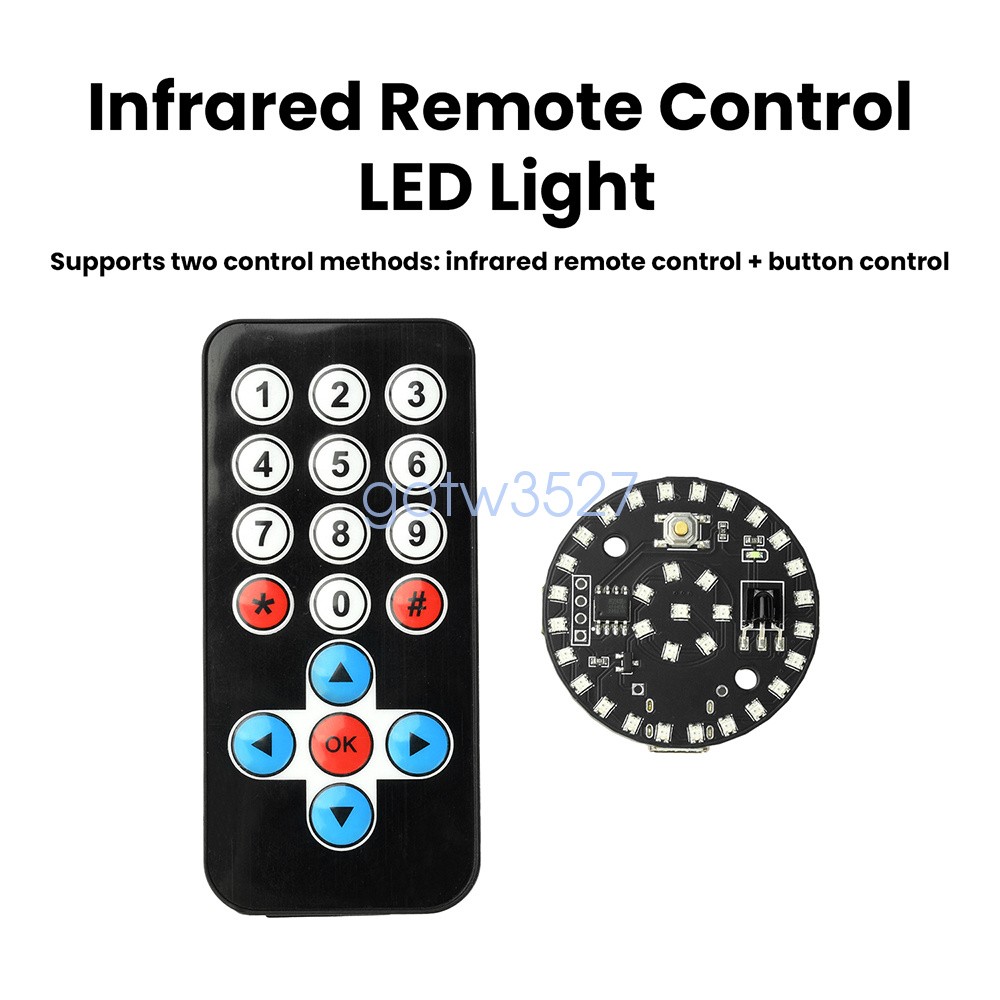 Infrared Remote LED Light 10 Mode DIY Type-C Night Light Infrared Module Light