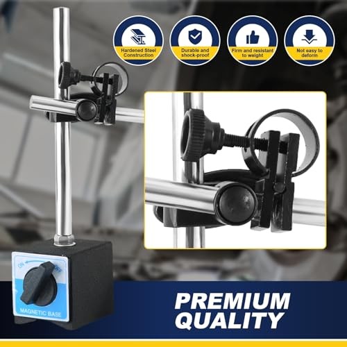 110Lbs Magnetic Base with Fine Adjustment, 0-10mm Range Dial Indicator
