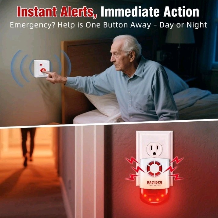Daytech Wireless Security Alarm System with Strobe Siren - Panic Buttons