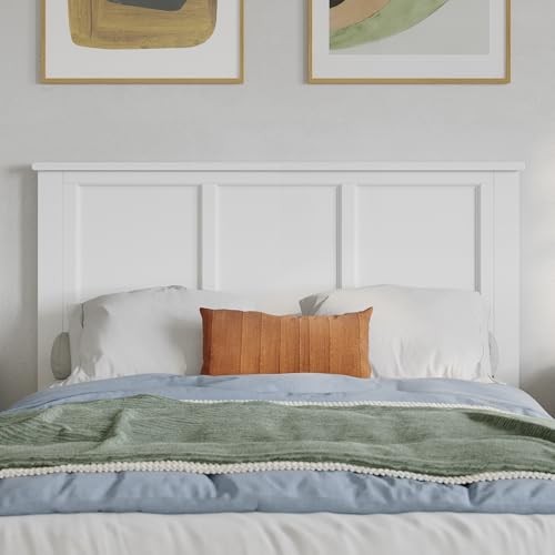 Madison Full White Headboard Solid Hardwood Clean Lines Durable Design