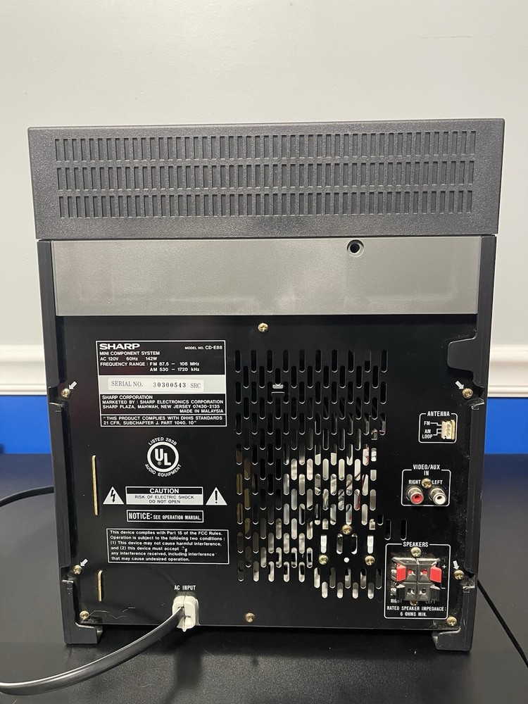 Vintage RARE Sharp CD E88 340W 3Disc Mini Component System Tested Read Desc