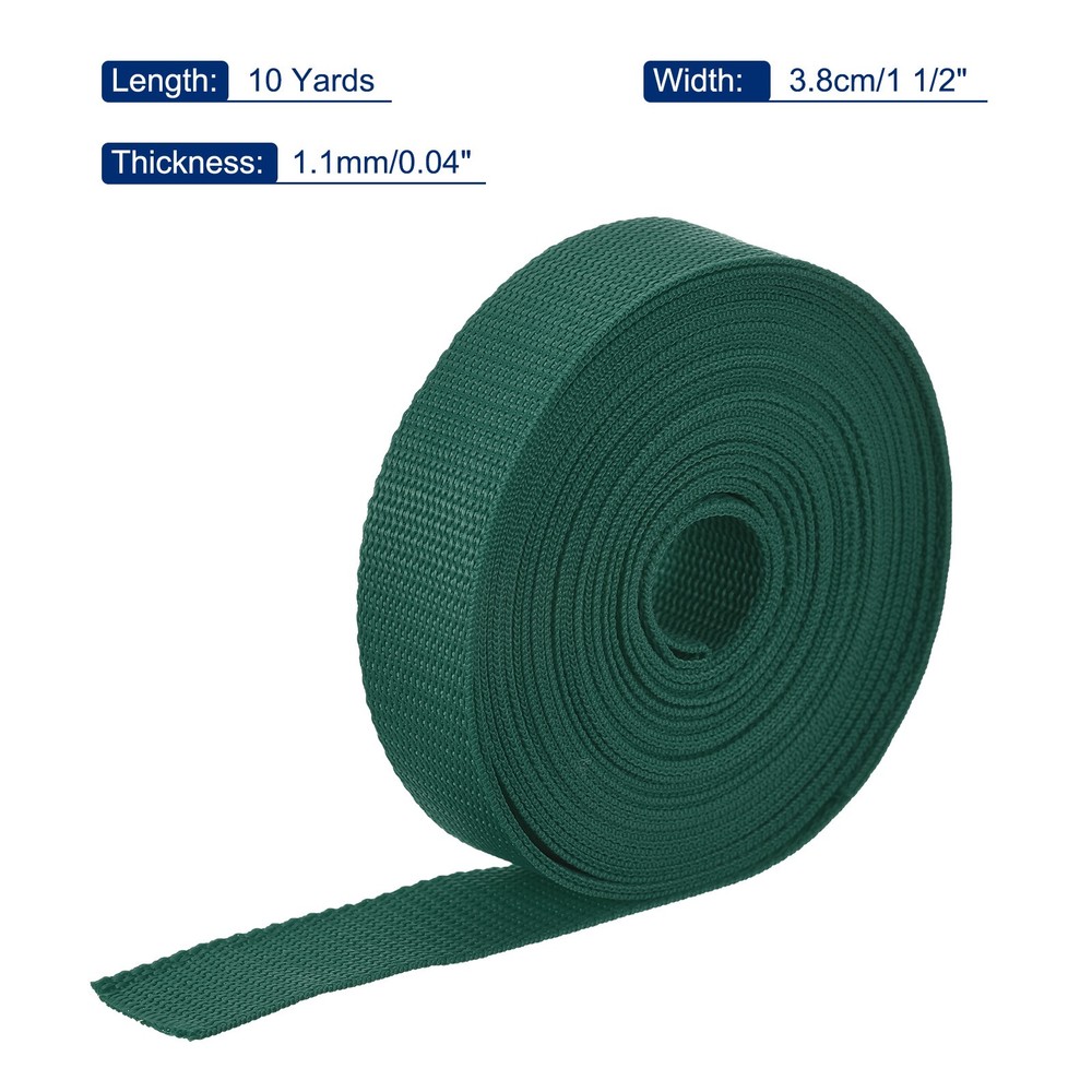 Lightweight Polypropylene Webbing Strap 3.8cm 10 Yard Dark Green