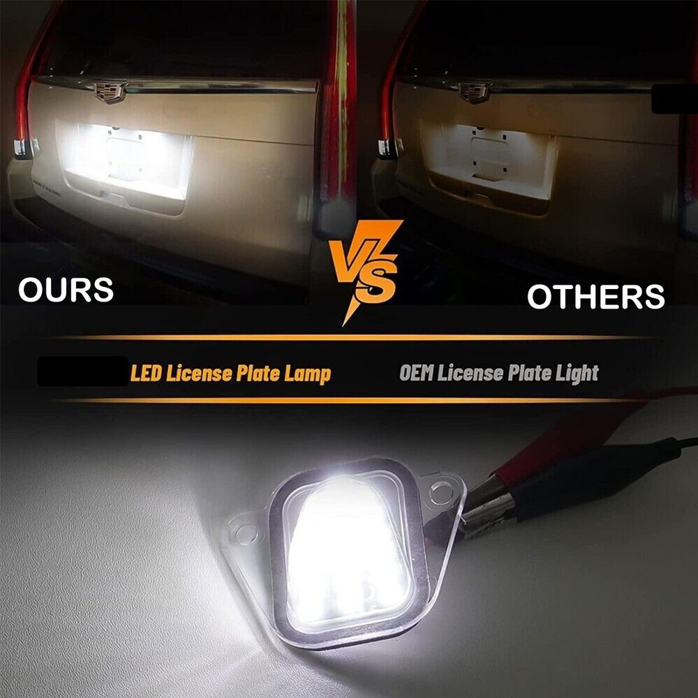 Pack 2 LED License Plate Tag Light For 2007-14 Suburban Tahoe Yukon Escalade ESV