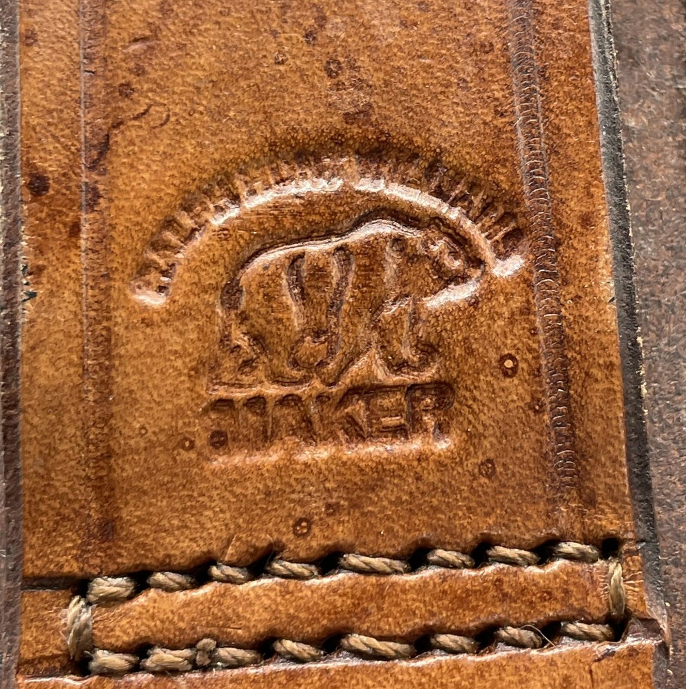 Flashlight/Night Stick Tooled Branded Genuine Leather Brown Holster