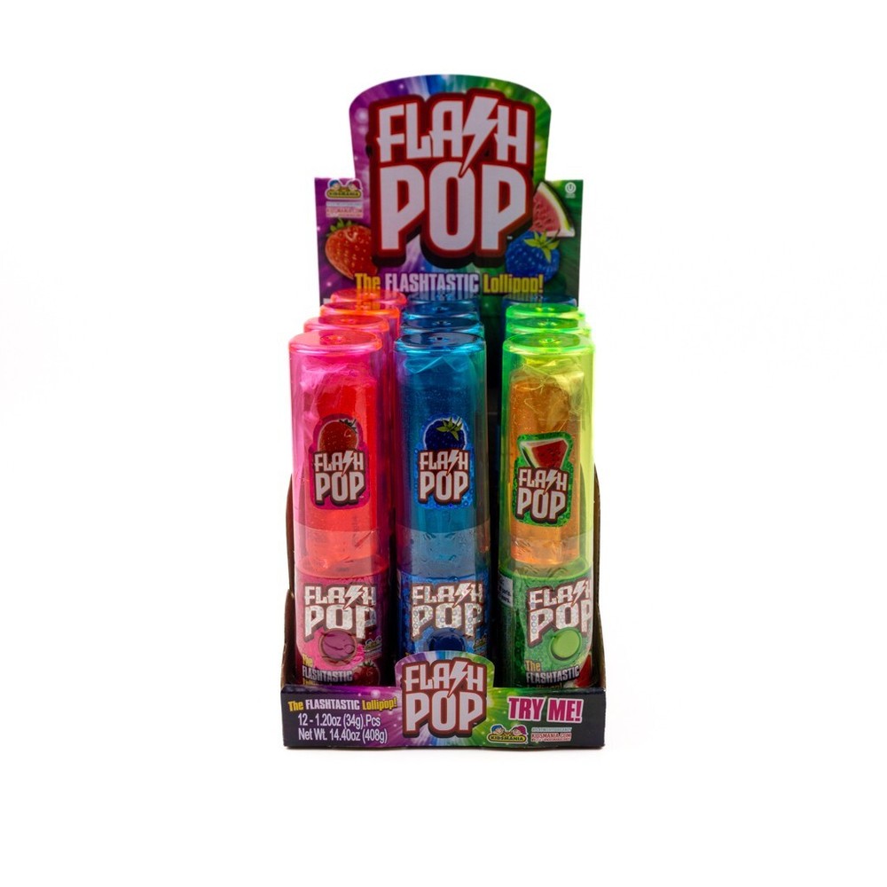 Kidsmania Flash Pop Light Up Candy Lollipop 12 Pieces