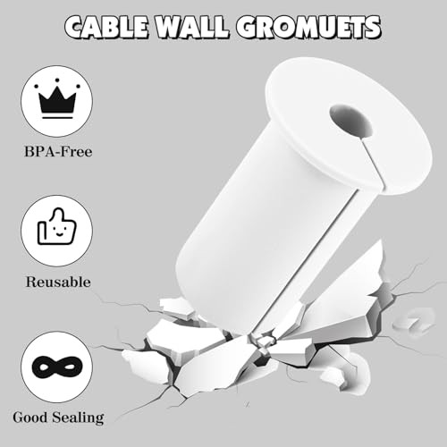 4 Pcs Starlink Wall Grommets for Cables Mount White Mini Internal Aa White