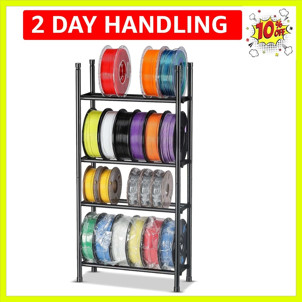 Desktop 3D Printer Filament Storage Rack - Tabletop 2-Tier Stackable Organize...
