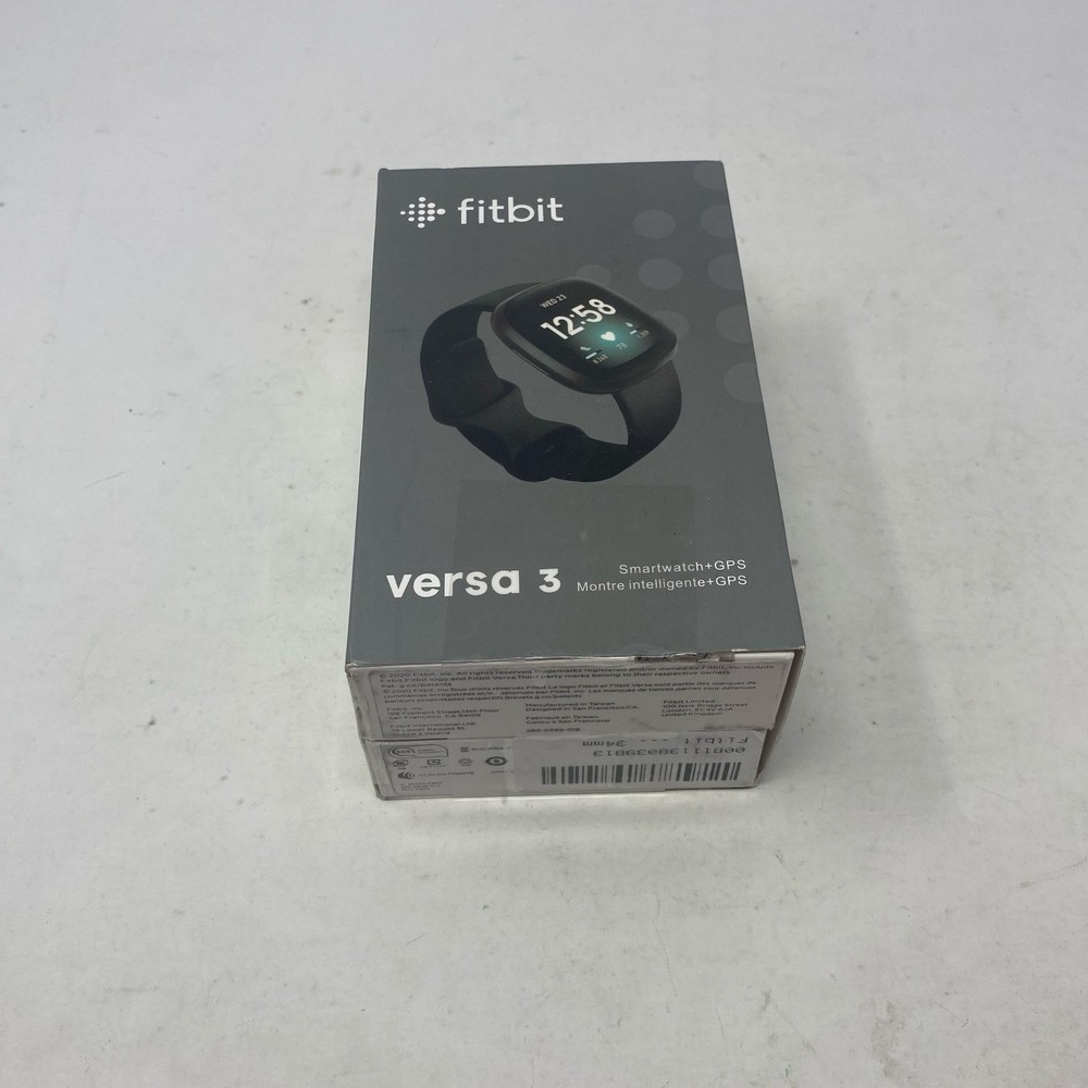 Fitbit Versa 3 Smartwatch + GPS - Black (S/L Bands)