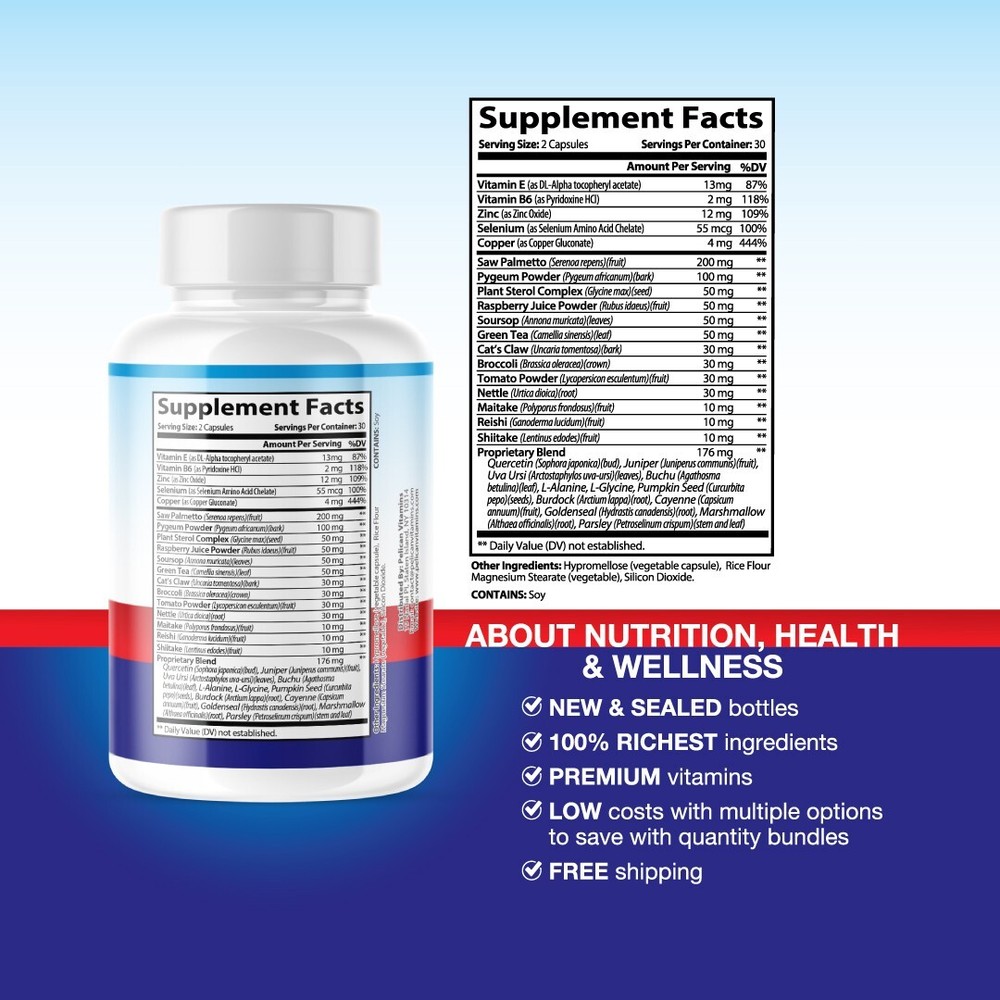 Prostate Plus+ - Support Supplement for Men - Urinary & Bladder Health-5 Bottles