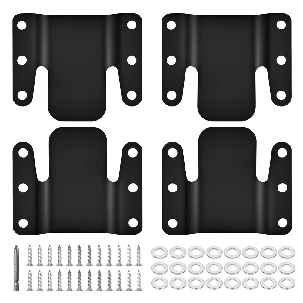 Eunenete 4 Pcs Universal Sectional Sofa 2.95" x 2.6" - 4 Pack, Black