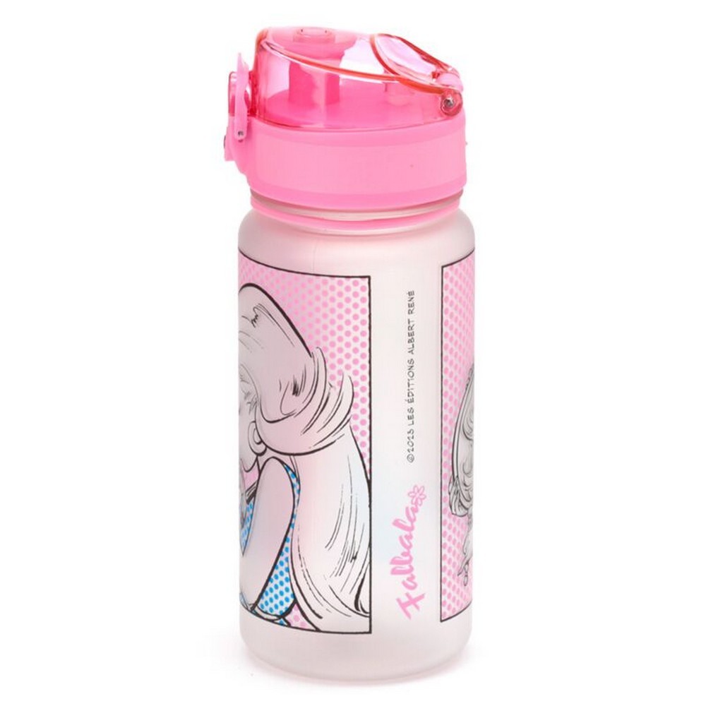 Water bottle with push button Asterix and Obelix (Falbala and Idéfix)