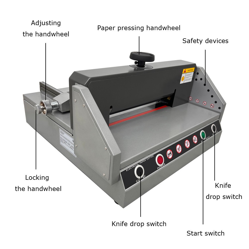 A4 Desktop Electric Paper Cutter Two Hands Cutting Operation Multiprotection