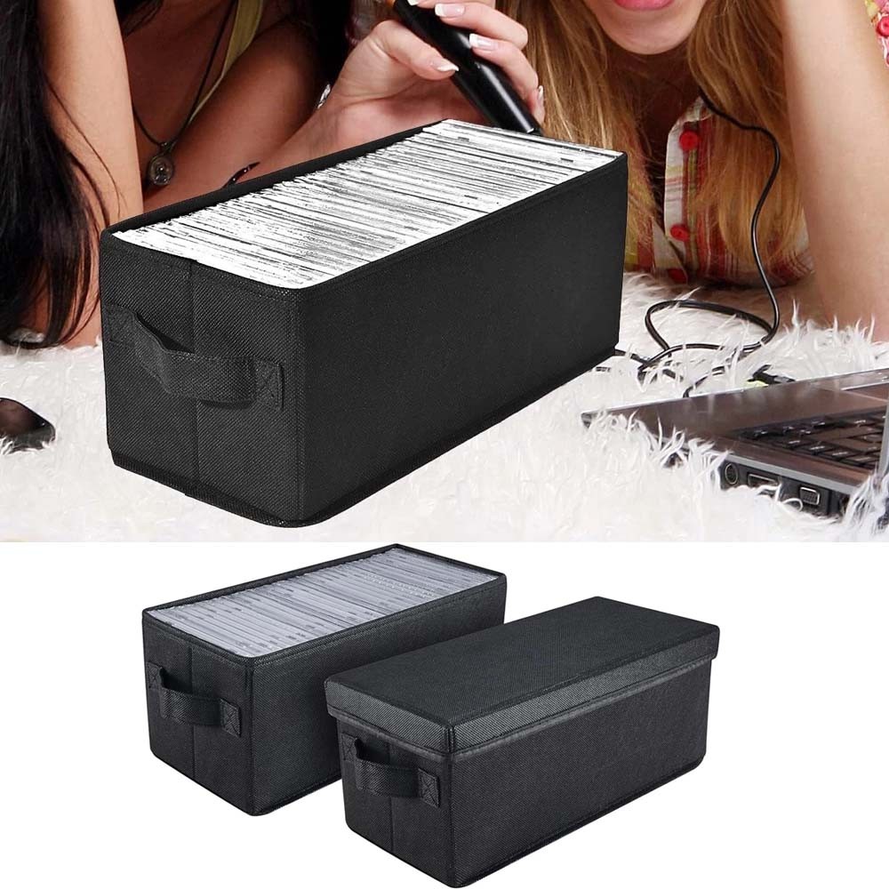 3PCS CD DVD Storage Box with Handle Portable Media Disc Organizer Holder #V