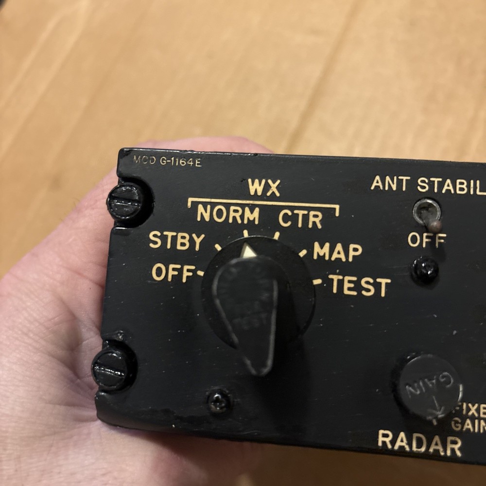 Radar Control Panel MOD G-1164E WX Norm CTR Untested Airplane