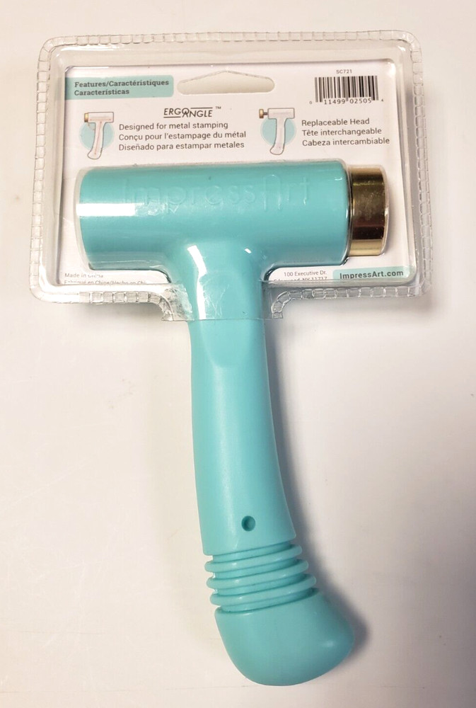 Impress Art Stamping Hammer Ergo Angle Metal Replaceable Head New in packaging.