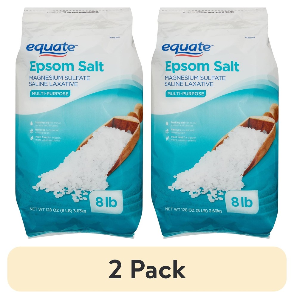 (2 Pack) Epsom Salt, Magnesium Sulfate, 128 Oz (8Lb), Unscented
