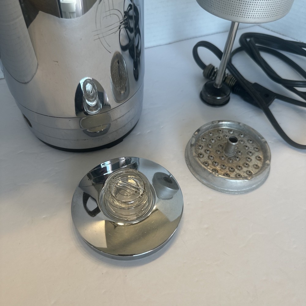 Sunbeam AP10A 10-Cup Automatic Percolator Complete /Chrome / Tested And Working