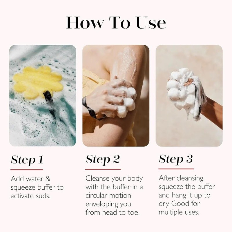 Moisturizing Body Buffer W/ Beach Grass Scent Exfoliating Loofah Experience New