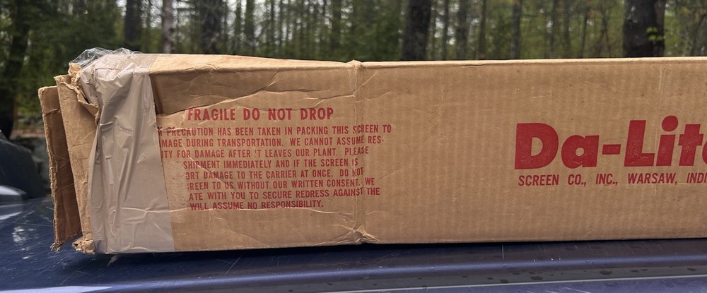 Vintage Da-Lite Comet Approx 40x38” Projection Screen EUC W/ Original Box