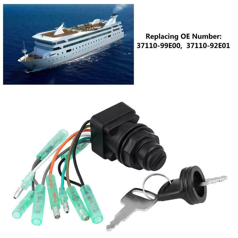 37110-92E01 Outboard Ignition Switch + 2 Keys Assembly Replacement Fit Suzuki