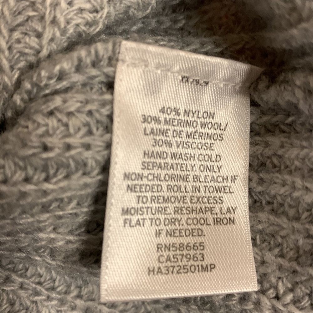 Halogen Wool Blend Pullover Gray Sweater Black Lace Up Size Small Petite
