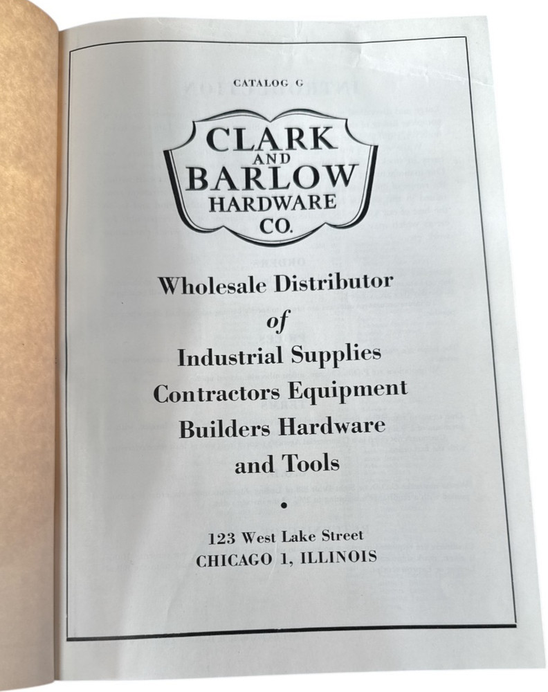 Clark and Barlow Hardware Co. Catalog G 1953