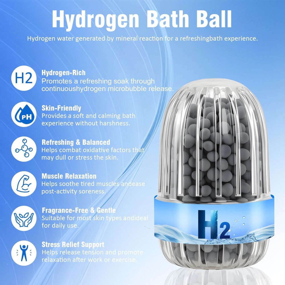 Hydrogen Bath Bombs for Spa Experience, Muscle Relief Stress Relief - 2 Pack