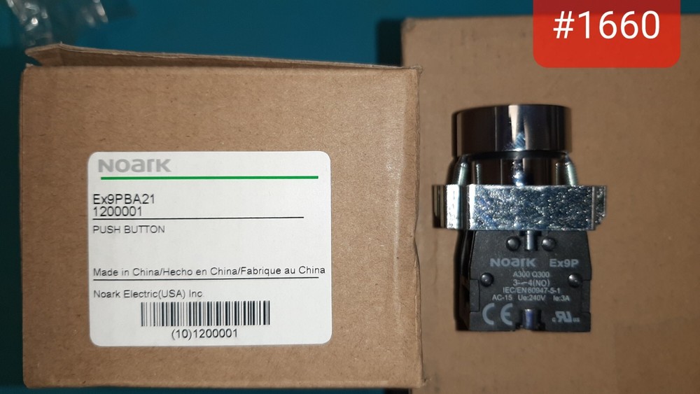 Noark – EX9PBA21 Pushbutton, Non-Illuminated, Black, 1NO, Momentary, Flush SWITC