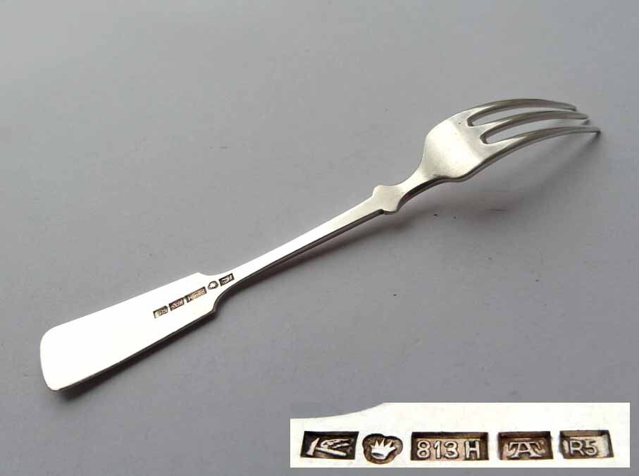 Old Lemon Fork/Serving Fork, Finland, Shell, Silver, around 1922 G562