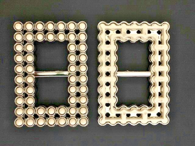 25 Pieces Rectangular Dotted Buckle Plastic Slider 72MM x 50MM (22mm center)
