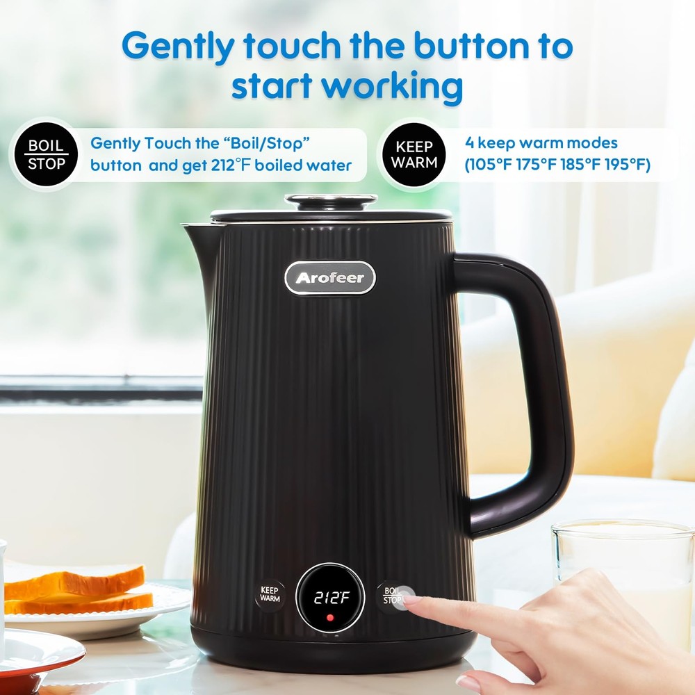 ® 1.7L(57oz) Large Kettle Temperature Control, 7+Cups Tea Kettle for Coffee&T...