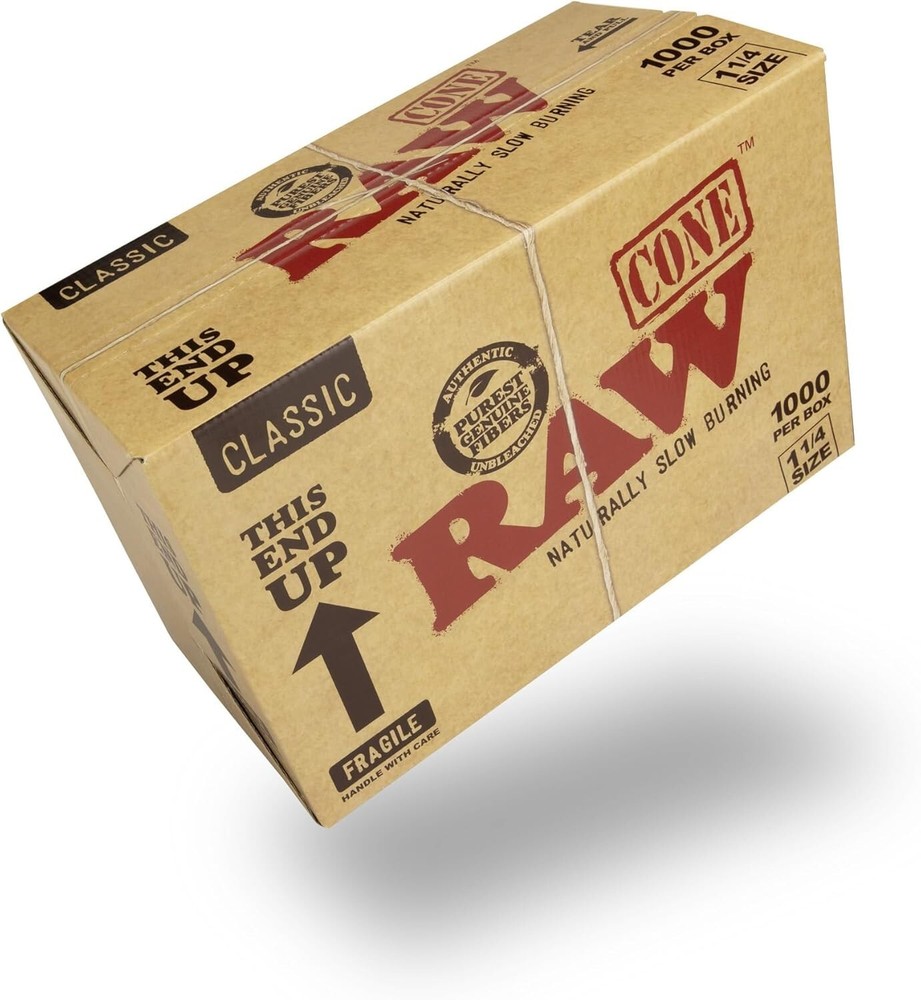 RAW Classic 1 1/4 Cones | Bulk Box | 1000 Cones