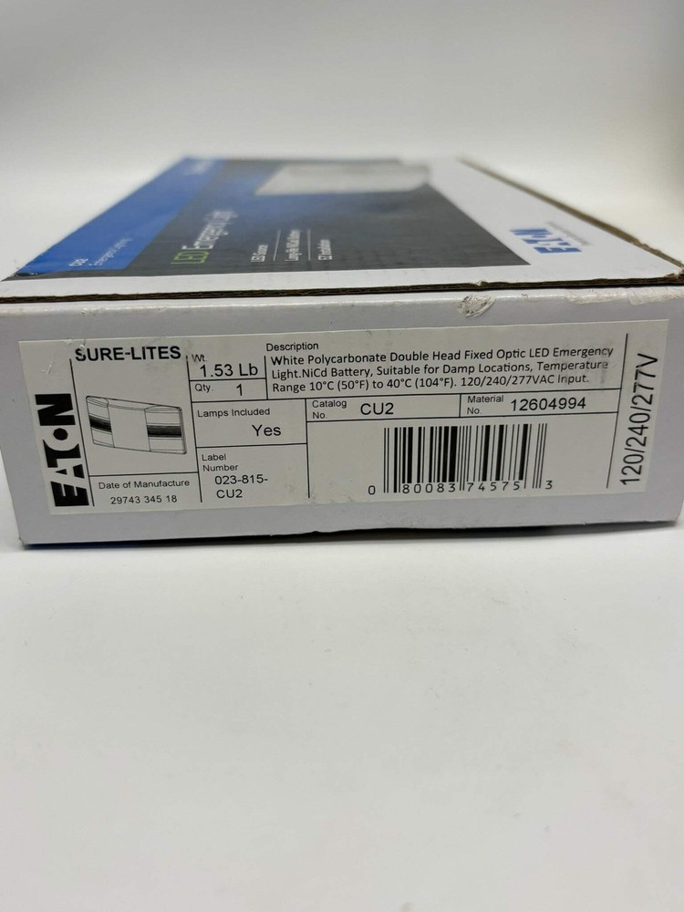 Eaton Sure-Lite White Polycarbon 120/240/277Vac LED Emergency Light