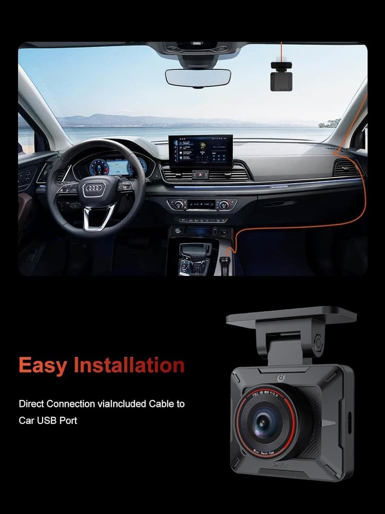 P1 Dash Cam - Loop Recording, Easy App Control, Full HD Safety Solution