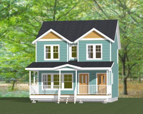 24x24 Duplex -- 2 Bedroom -- 2 Bath  1,086 sq ft -- PDF Floor Plan -- Model 5H