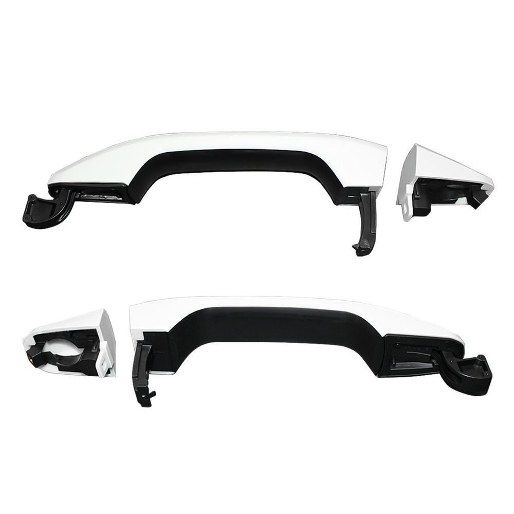 Front Left & Right Side Olympic White Door Handle Set For 14-19 Silverado Sierra