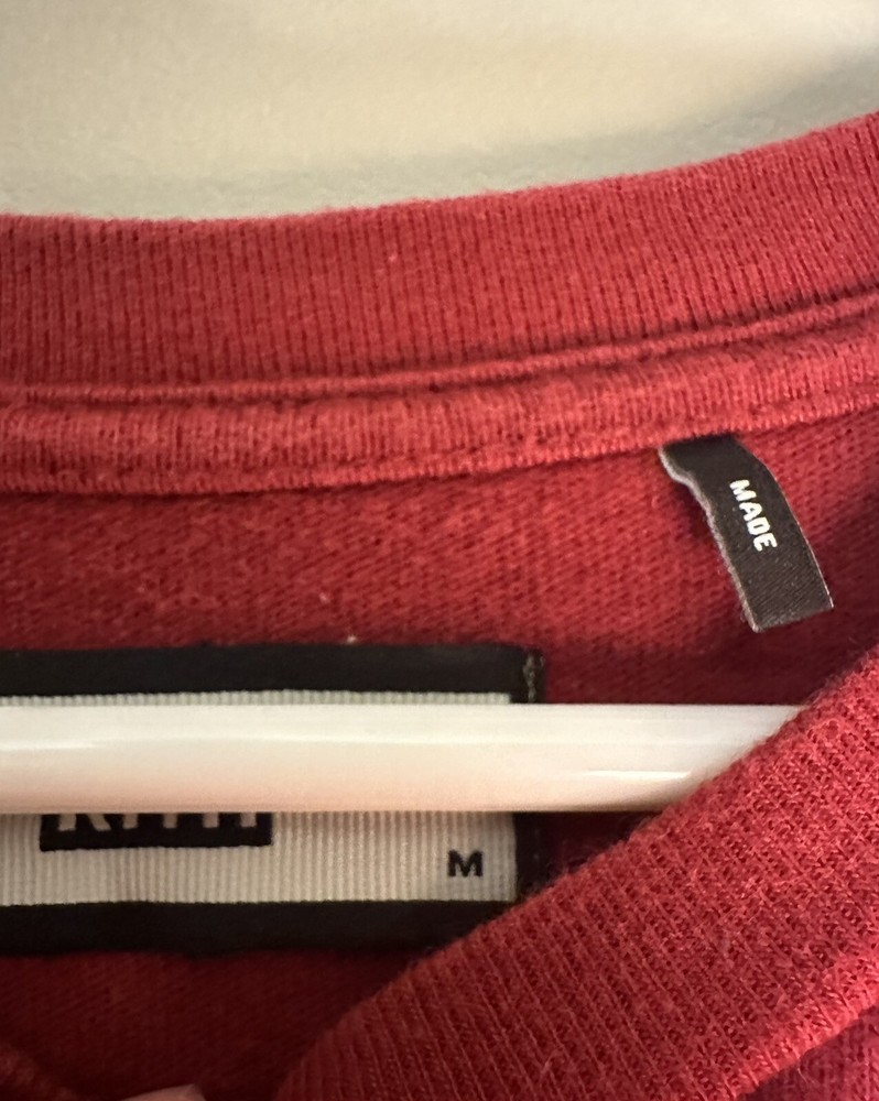 Kith Warp Logo Tee SS18 Red Medium M Preowned *Rare* 🔥🔥