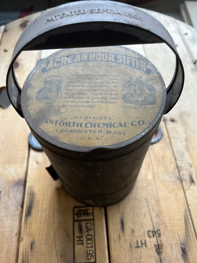 Vintage Danforth Acre an hour sifter primitive bug 1909 pat barn antique